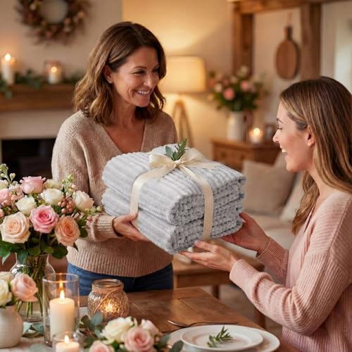Flannel Throw Blankets Bulk Outdoor Wedding (Light Gray)