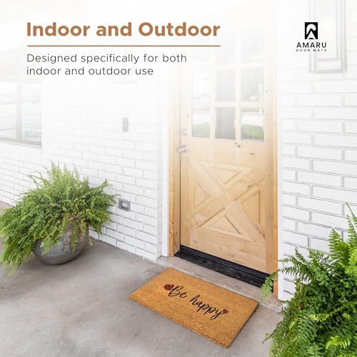 Coir Welcome Mat (Be Happy / 17x29)