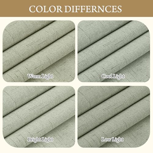 100% Blackout Sage Green Linen Curtains (Z - Sage Green / 52"W x 96"L (Pack of 2))