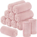 12 Pcs Flannel Blankets Bulk (Light Pink)