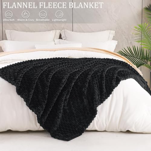 3D Fleece Twin Size Blanket for Bed (Black / Twin ( 60x80 IN ))