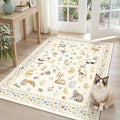 Cat 3x5 Area Rugs for Entryway (Cat Beige / 3' x 5' (Rectangular))