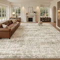12x15 Washable Area Rugs Soft Living Room Rug Abstract Brown (Brown / 12' x 15' (Rectangular))