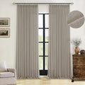 Taupe Burlywood Pinch Pleated Linen Curtains 96 Inches Long (Burlywood Birch / 40"W x 96"L (Pack of 2))