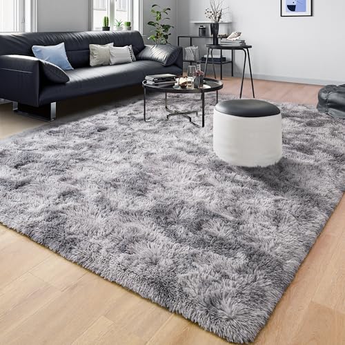 Area Rugs 9x12 for Living Room (Tie-dyed Light Grey / 9' X 12' (Rectangular))