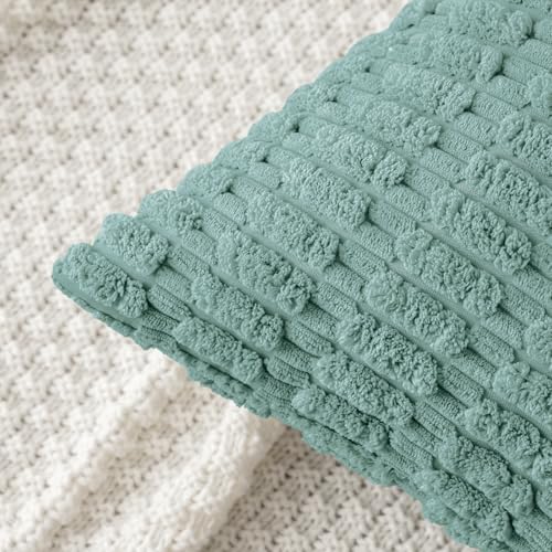 Corduroy Decorative Throw Pillow Covers 18x18 Teal Green Pack of 2 (Teal Green / 18" x 18" (Pack of 2))