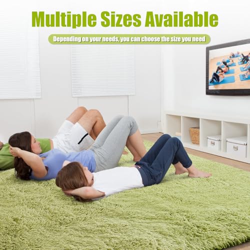 9x12 Fluffy Area Rugs for Living Room Bedroom (Grass Green / 9' x 12' (Rectangular))