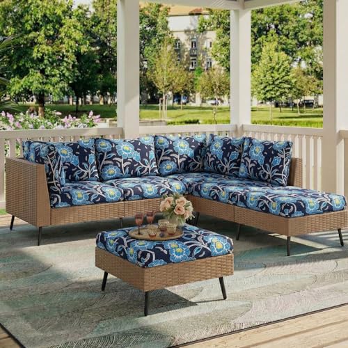 Printed Couch Cushion Covers (Dark Blue / Seat Cover Large)