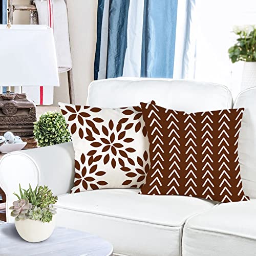 Pillow Covers 20x20 Set of 4 (Coffee / 20" x 20" (Pack of 4))