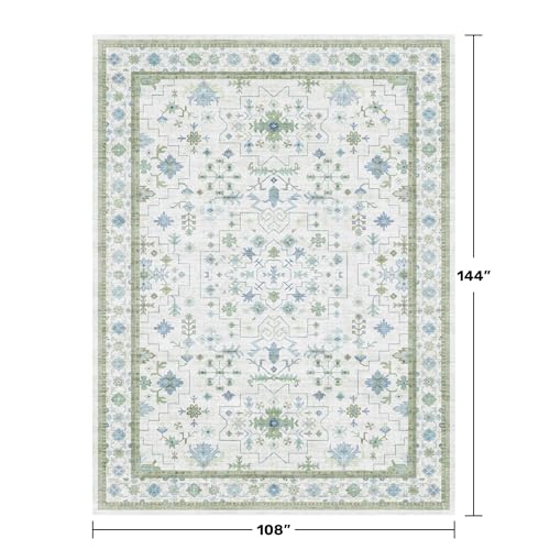 Green Area Rugs 9x12 Living Room (9' x 12' (Rectangular) / Cream Green)