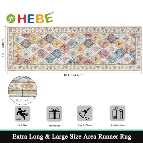 HEBE Hallway Runner Rug 2'8''x8' (Colorful / 2'8" x 8' (Rectangular))