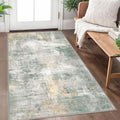 Abstract Area Rug 3x5 Ft Washable Rugs for Entryway Indoor (Light Green/Gray/Orange / 3' x 5' (Rectangular))