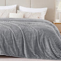3D Ribbed Jacquard Grey Blankets Queen Size for Bed (Grey / Queen(90"x90"))