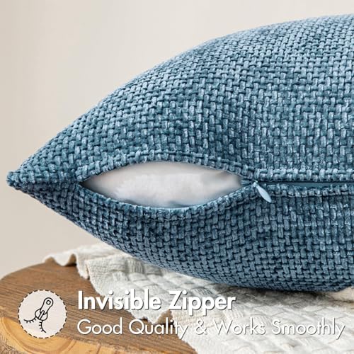 Decorative Couch Throw Pillow Covers 20x20 Inch Coastal Blue 2 Pack (20" x 20" (Pack of 2) / Blue)