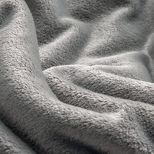 Fleece Blanket Soft Plush Oversized Bed Blanket Grey 120"x120" (Grey / Oversized King(120"x120"))