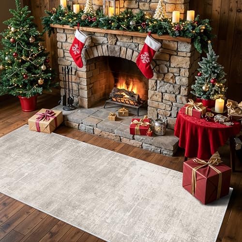 Washable 2x6 Thin Runner Rug (2' x 6' (Rectangular) / Beige/Cream)