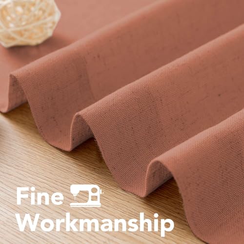 Living Room Linen Curtains Home Decorative Nickel Grommet Curtains Privacy Added Energy Saving Light Filtering Window Treatments Draperies for Bedroom (52"W x 63"L (Pack of 2) / Terracotta)