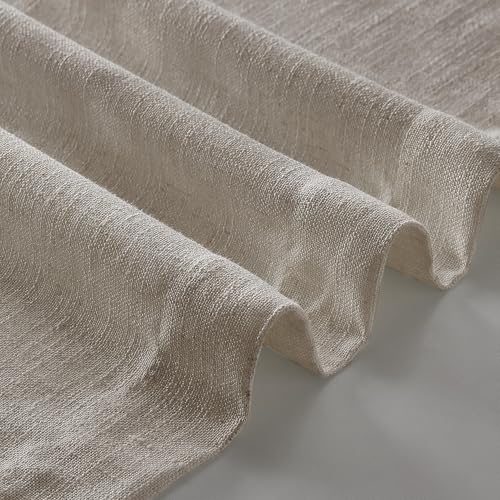 Burlywood Birch Pinch Pleated Linen Curtains 63 Inch Length 2 Panels Set (Burlywood Birch / 40"W x 63"L (Pack of 2))