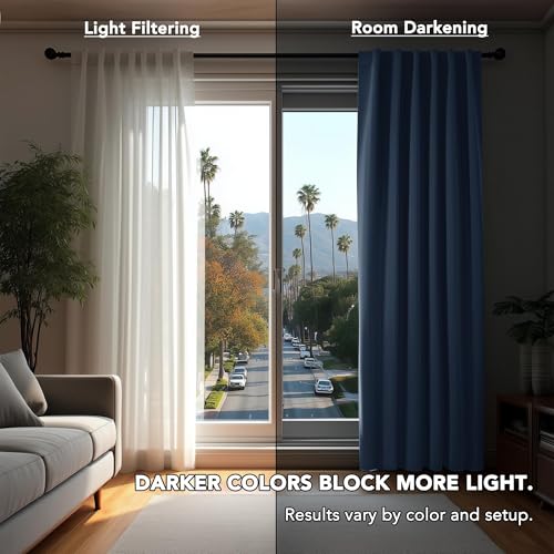 Blackout Curtains for Bedroom (Grayish Blue / 52"W x 63"L (Pack of 2))