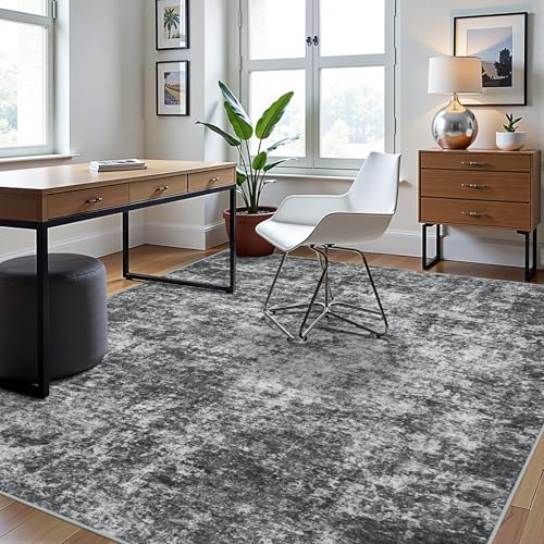 8x10 Area Rugs for Living Room Washable Bedroom Dining Room Black Grey (Black/Grey / 8' x 10' (Rectangular))