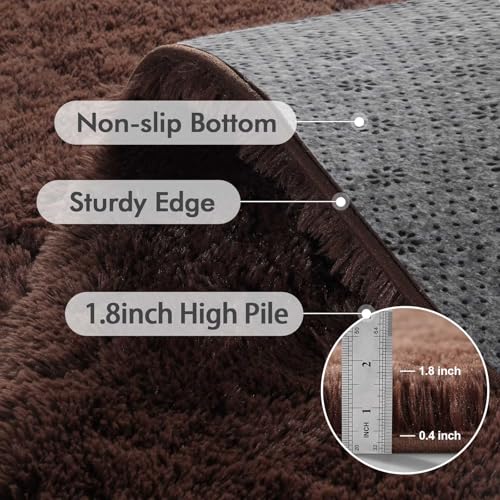 6x9 Ft Large Shag Rugs for Living Room Decor (De Coffee / 6' X 9' (Rectangular))