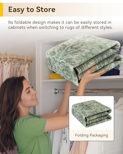 Washable Area Rug (Green/Dark Green/Gray / 3' x 4' (Rectangular))