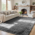 5x8 Fluffy Shag Area Rugs for Living Room Bedroom (Light Gray / 5' x 8' (Rectangular))
