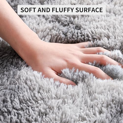Area Rugs 9x12 for Living Room (Tie-dyed Light Grey / 9' X 12' (Rectangular))