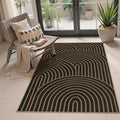 Modern Rainbow Easy Jute Front Porch Rug (3' x 5' (Rectangular) / Black/Multi-rainbow-1)