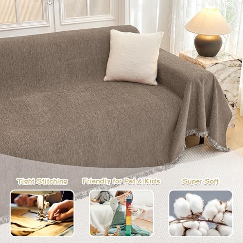Couch Cover for Sofa Couch Covers for Pets (91" x 118" / Sand)