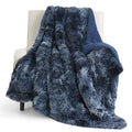 Faux Fur Fluffy Sherpa Blanket Couch Throw Tie Dye Navy 50"x60" (05- Tie Dye Navy / Throw (50" X 60"))