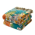 Boho Throw Blanket 50"x60" Fall Cotton Leopard Animals Blanket (Leopard Forest / 50"x60")