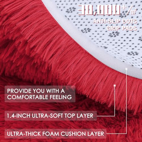 Area Rugs for Living Room Bedroom (4x5.9 Ft / Red)