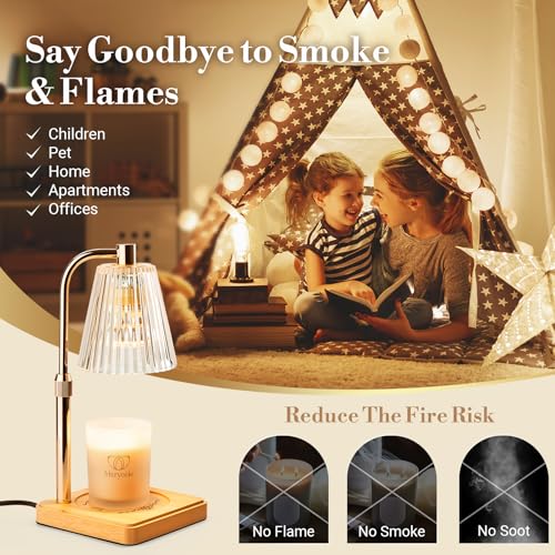 Candle Warmer Lamp with Timer for Yankee Candles (Clear Adjustable Height 02)