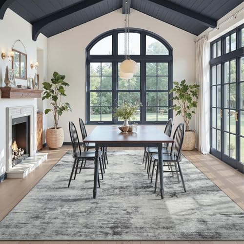 Washable 8x10 Grey Area Rug with Non (Light Neutral Gray / 8' x 10' (Rectangular))