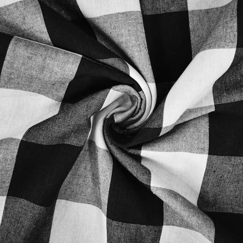 Curtains for Windows Treatment Buffalo Check Plaid Pattern Gingham 2 Panels Rod Pocket Black and White Farmhouse Decor Curtains for Living Room 78 Inch Length 34"x78" (34"W x 78"L (Pack of 2) / Black and White)