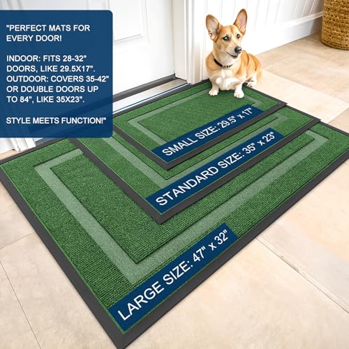 Front Door Mat Outside 35x23 (Green / 35" x 23")