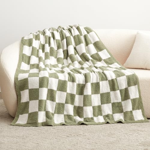Checkered Throw Blanket (Sage Green#checkered / Throw)
