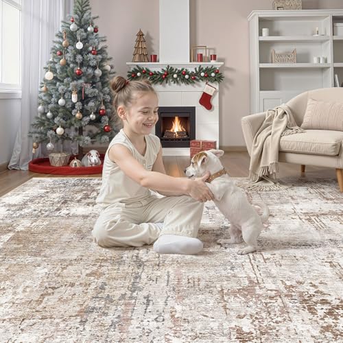 Square Area Rugs (Brown/Grey/Red / 5' x 5' (Square))