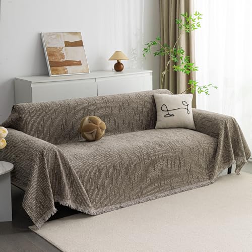 Couch Covers for 2 Cushion Couch Sectional Sofa (71" x 102" / 9# Lines Sand)