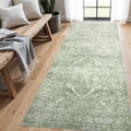 4x8 Washable Hallway Runner Rug (Muted Sage Green / 4x8)