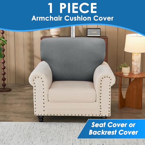 1 Piece Stretch Couch Cushion Covers Individual Sofa Slipcovers (Single Seat Cushion/Backrest / Light Gray（big Sale))