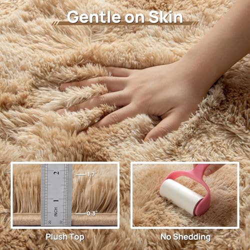 Large Shag Area Rugs 9 x 12 (Tie-dyed Beige / 9' x 12' (Rectangular))