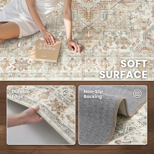 8x10 Area Rugs for Living Room (Orange/Beige / 8' x 10' (Rectangular))