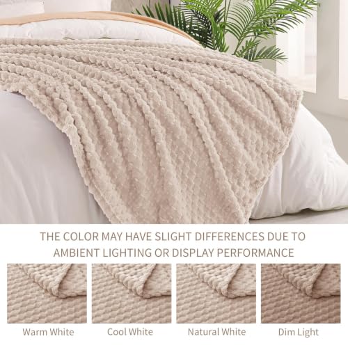 3D Fleece California King Blanket for Bed (Camel / Cal King ( 120x120 IN ))