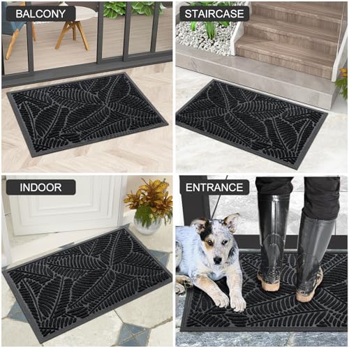 Waterproof Front Doormat (Black / 47" X 32")