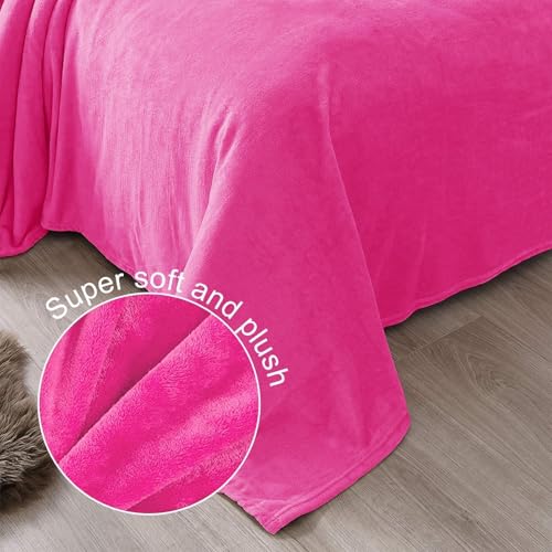 Soft Fleece Blanket King Size for Bed (Hot Pink / King (104" x 90"))