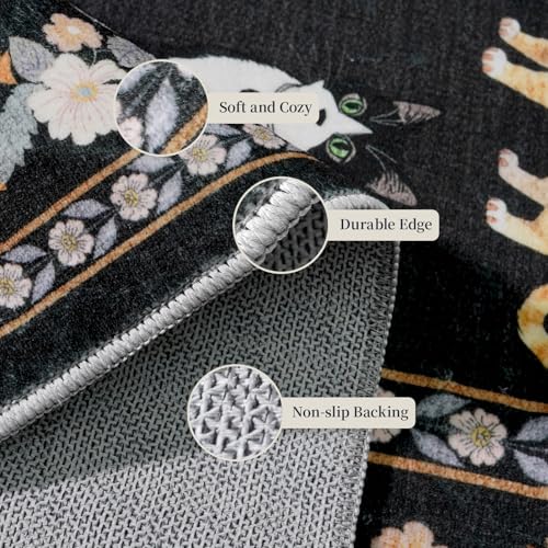 2x10 Washable Hallway Runner Rug (Black / 2x10)