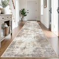 Abstract Runner Rug 3x14 Ft Washable Runners for Hallways (Gold/Yellow/Brown/Beige/White / 3' x 14' (Rectangular))