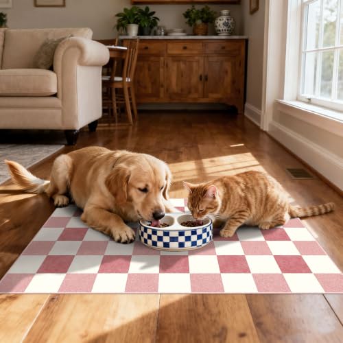 Pink White Checkered Rug (Checkered - Pink / White / 2'4" x 3'7" (Rectangular))